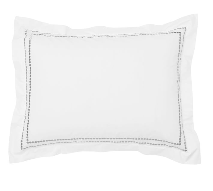 Pearl Embroidered Standard Sham - Gray Mist - Image 0