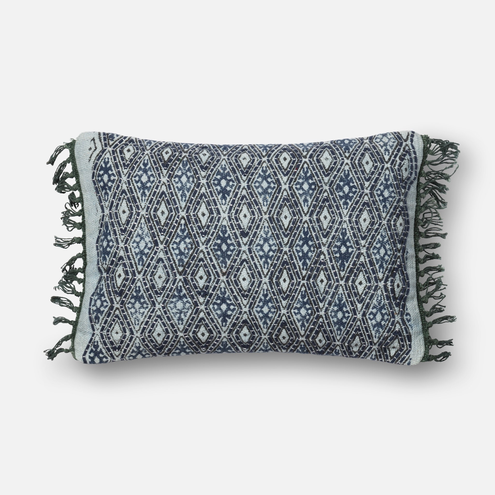 P0407 BLUE / GREY Pillow - 13" x 21" with Poly Insert - Image 0