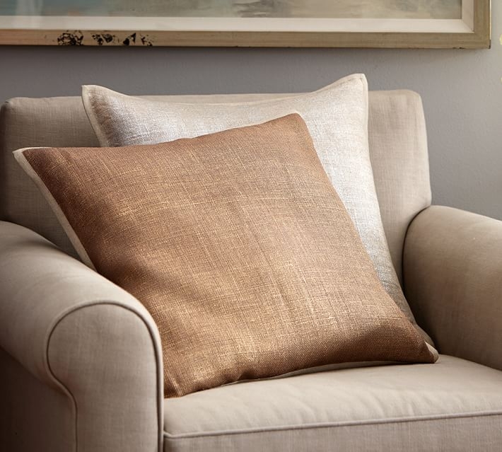 Metallic Printed Flax Pillow Cover-20" sq-GOLD-Insert sold separately - Image 0