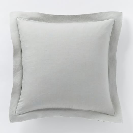 Belgian Flax Linen Pillow Cover - Platinum - 18"sq. - Insert Sold Separately - Image 0