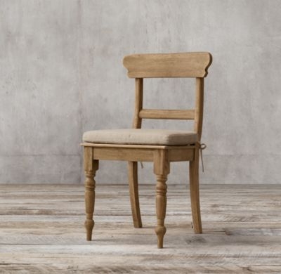19Th C. English Schoolhouse Side Chair - Weathered Oak Drifted - Image 0