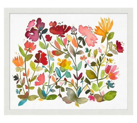 Oversize Floral Pattern Wall Art - 40" x 32.25" - Framed - Image 0