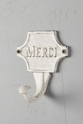 French Etiquette Hook- Antique White - Image 0
