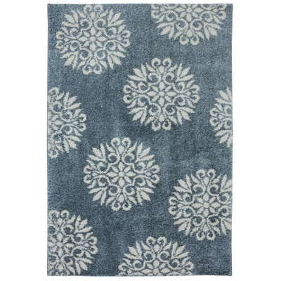 Huxley Slate Blue Exploded Medallions Woven Area Rug by Mohawk Home - Image 0