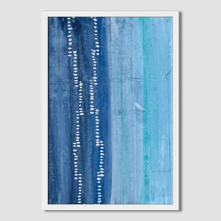 Sarah Campbell - Blue Strokes - Maroc - 14"x20" - Framed (White) - Image 0