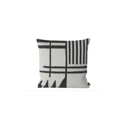 Kelim Pillow-Black Lines- 19.69" x 19.69" - Down Filled - Image 0