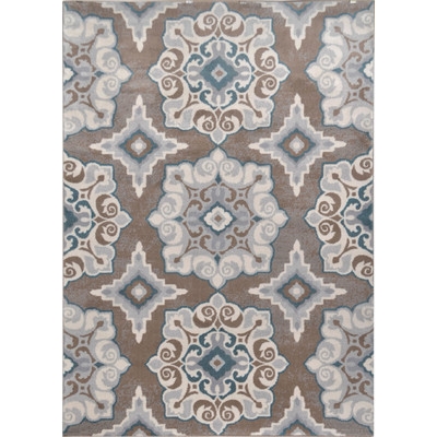 Natural Taupe & Teal Area Rug - Image 0