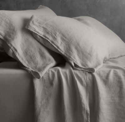 GARMENT-DYED LINEN FITTED SHEET - Image 0