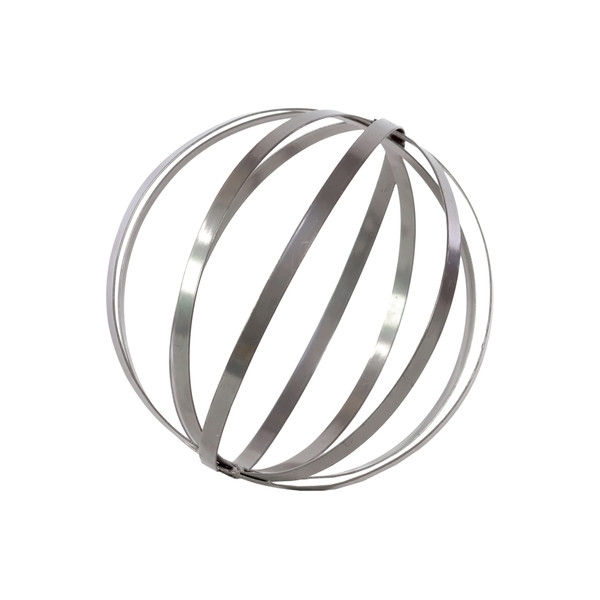 Metal Orb Dyson Sphere Design Decor in Metallic Gray - Image 0