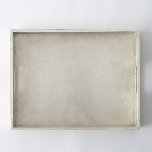 Small Rectangle Lacquer Tray - Silver - Image 0