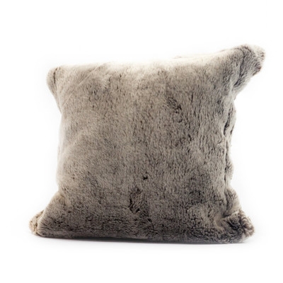 Chinchilla Faux Fur Pillow Cover - Brown - 16" H x 16" W - Insert sold separately - Image 0