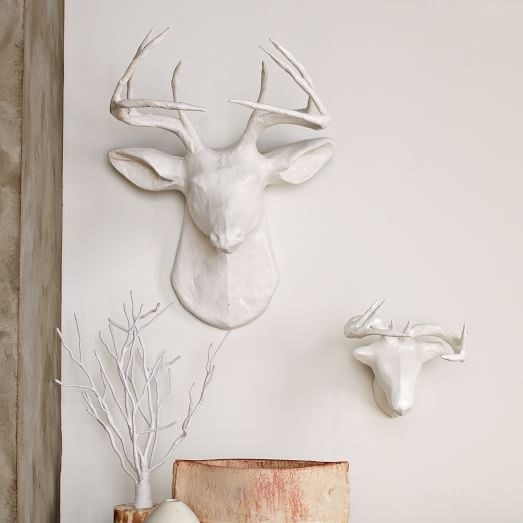 Papier-Mache Animal Sculptures - White Deer - Image 0