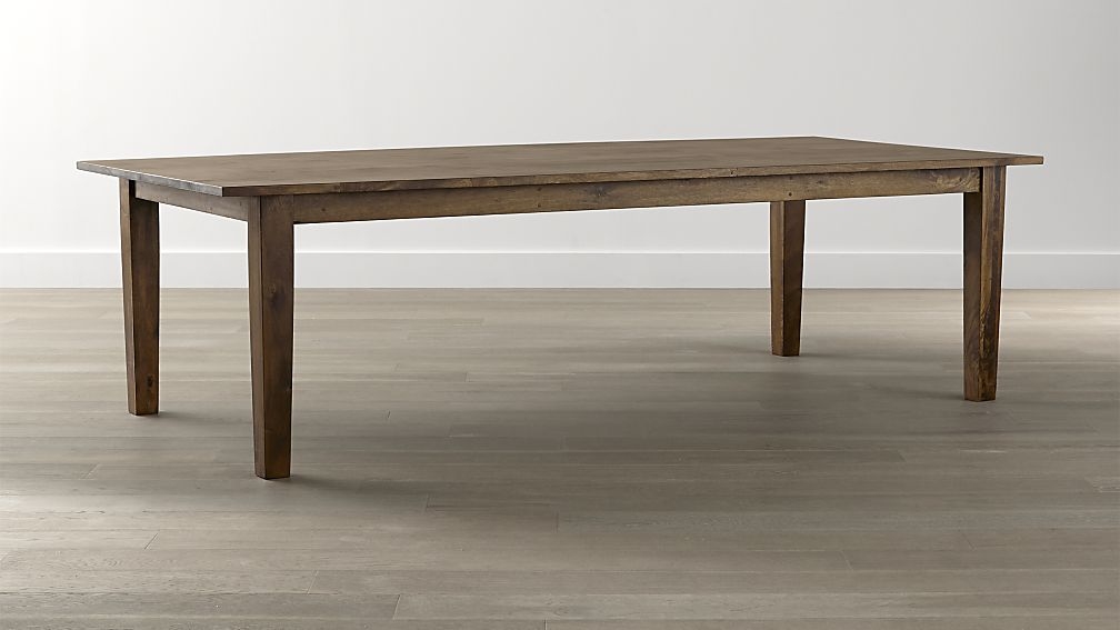Basque 82"-118" Weathered Light Brown Solid Wood Extendable Dining Table - Image 1