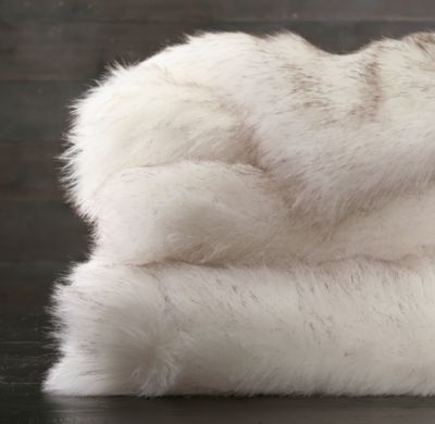 Exotic Faux Fur Throw - Arctic White Mink - Image 0