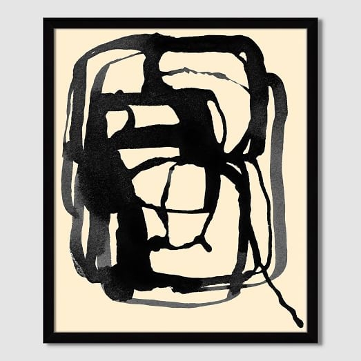 The Arts Capsule Ink Print - Abstract Ink -  Ink Charcoal - 22"x26" - Image 0