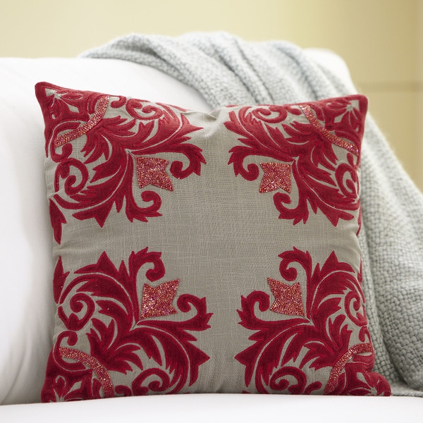 Fallon Cotton Velvet Red Pillow Cover - 18sq. - Insert Sold Separately - Image 0