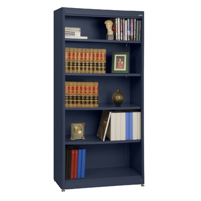 Elite Radius Edge Stationary 72" Standard Bookcase by Sandusky - Navy Blue - Image 0