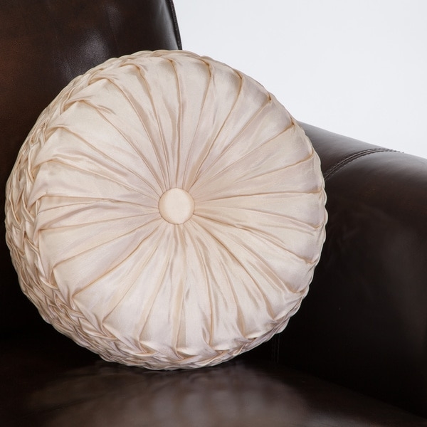 Christopher Knight Home 14-inch Round Ivory Sateen Pillow - Image 0