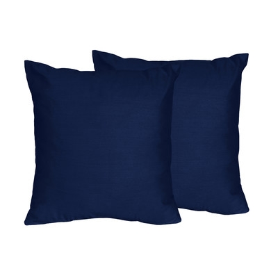 Solid Navy Blue Throw Pillows - 18" H x 18" W - Polyester Insert - Image 0