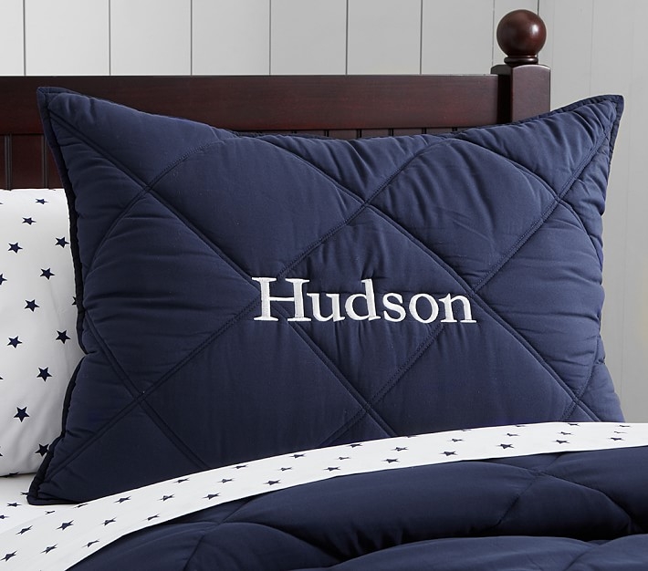 Cozy Standard Quilted Sham, Navy - Image 0