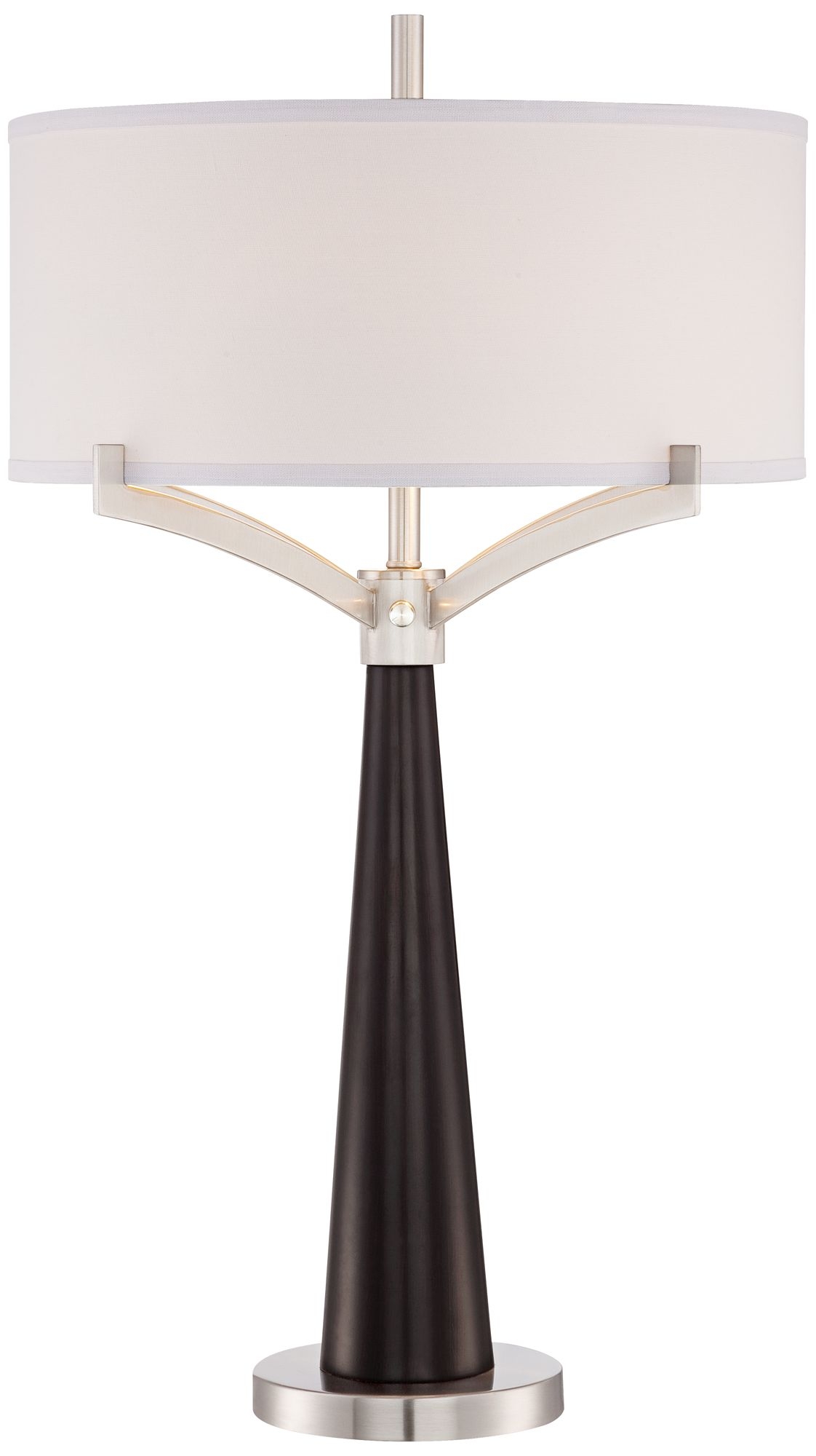 Tremont Espresso and Brushed Steel Iron Table Lamp - Image 0