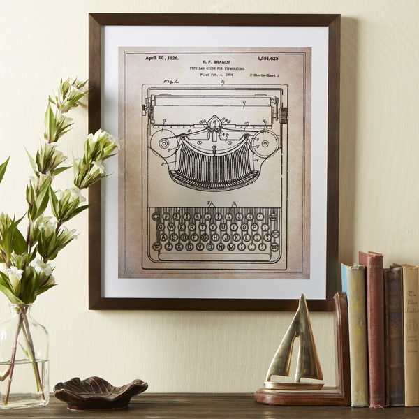 Typewriter Framed Blueprint - 17x20 - Framed - Image 0