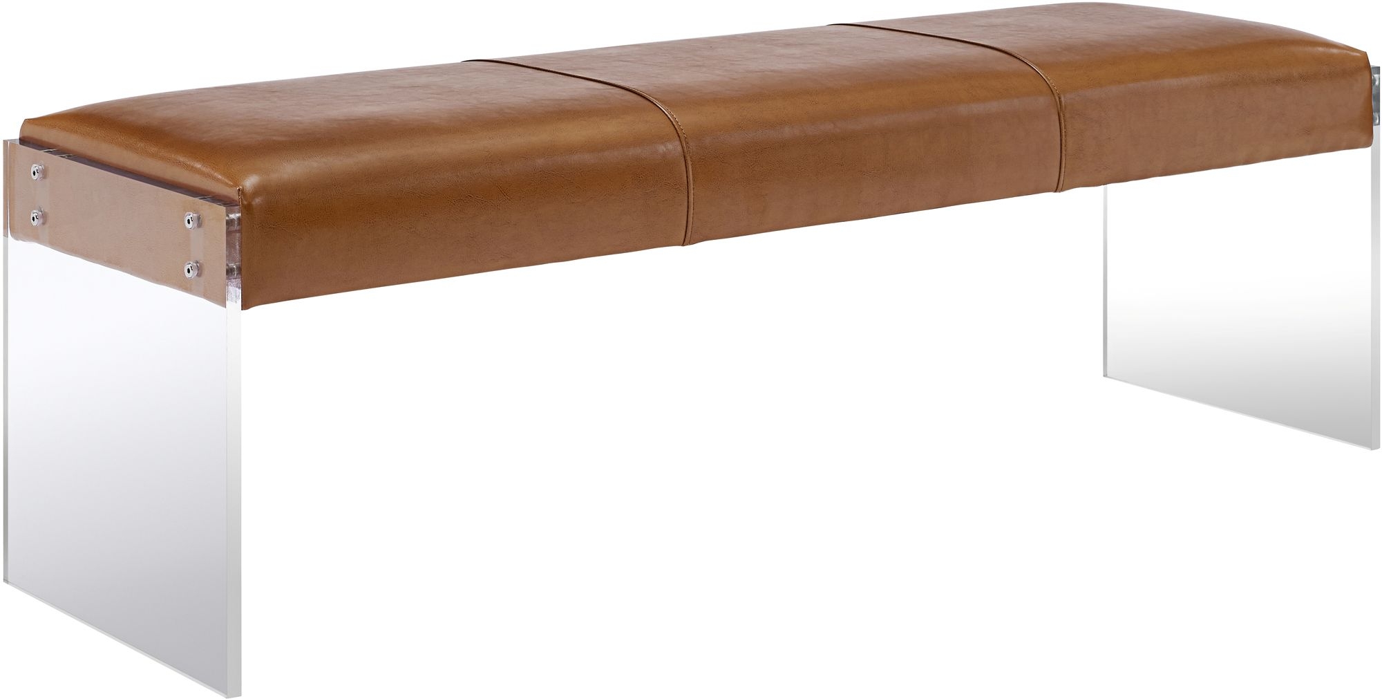 Envy Acrylic and Brown Bonded Leather Bench - Image 0