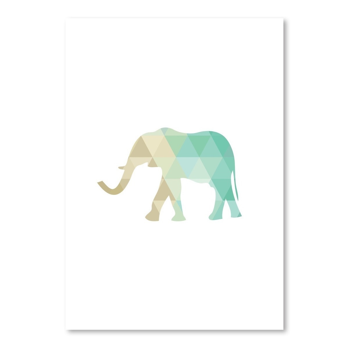 Mint Gold Elephant Graphic Art - Image 0