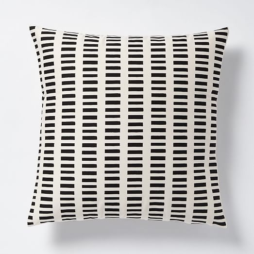 Dusen Dusen Pillow , 20", Cream/Black- Insert Sold Separately - Image 0