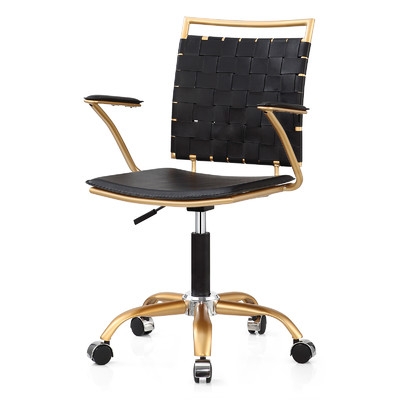 Mid-Back Office Chair - Gold and Black - Image 0