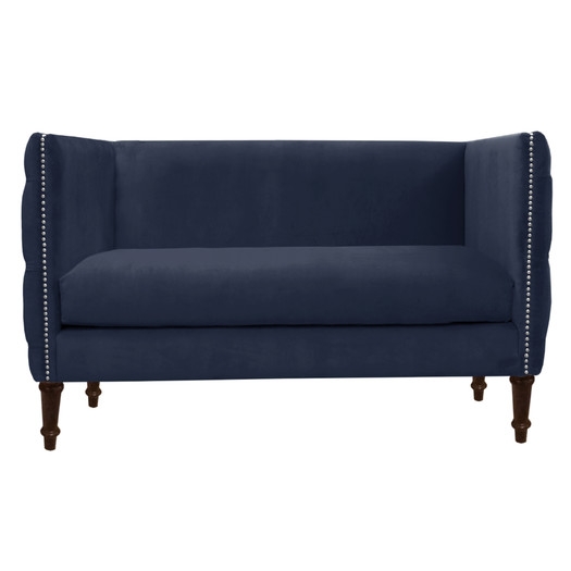 Regal Nail Button Tufted Settee Loveseat - Image 0