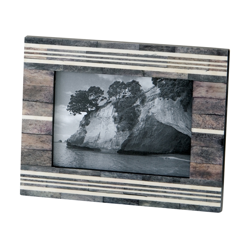 Gray & White Horn & Bone Frame 4x6 - Image 0