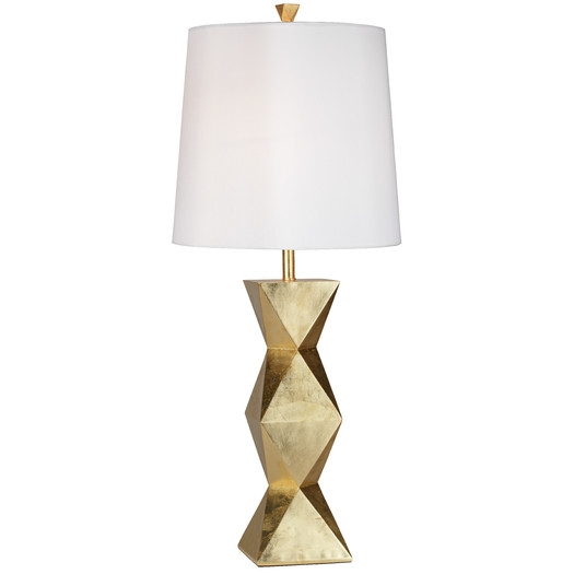 Geometric Tower Table Lamp with Empire Shade - Image 0