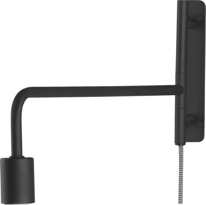 swing arm black wall sconce - Image 0
