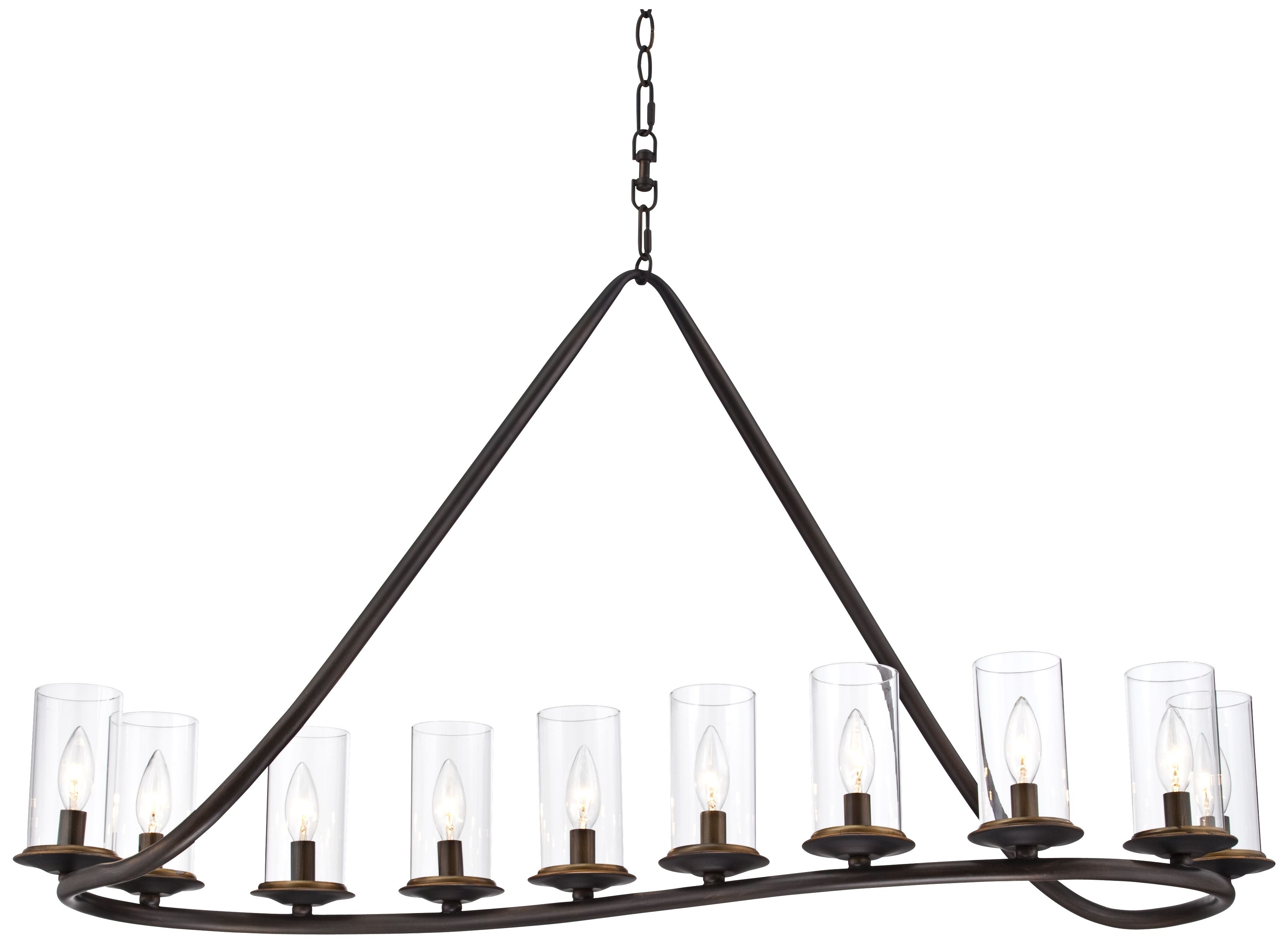 Heritage 44" Wide Bronze and Glass Chandelier - Image 0