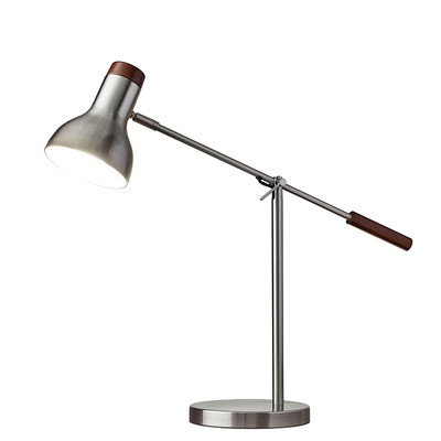 Watson 24.5" H Table Lamp with Bell Shade/Satin Steel - Image 0