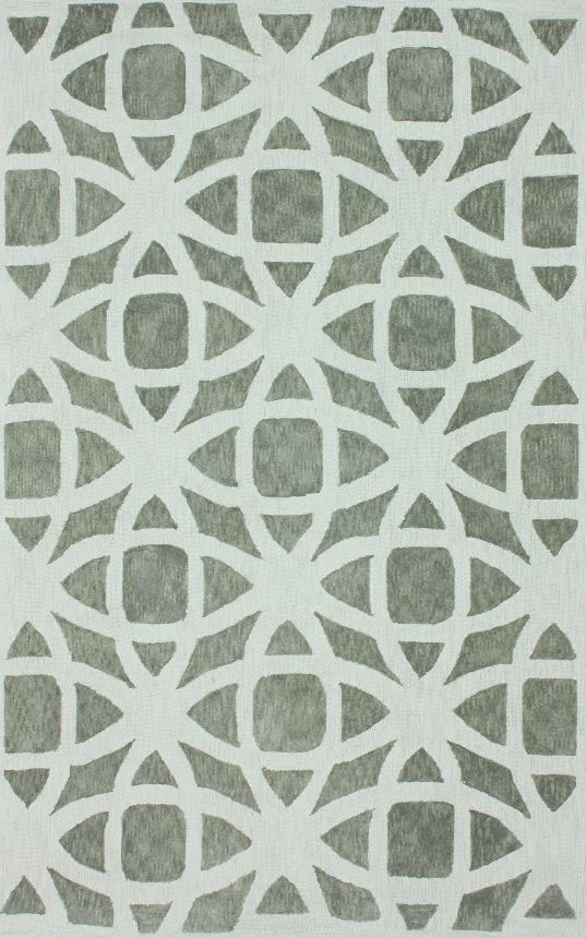 Hand Hooked Emilio Cotton Rug - Silver; 7' 6" x 9' 6" - Image 0