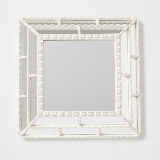Peruvian Artisan Mirrors - White Square - Image 0