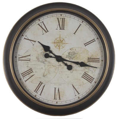 Oversized 24" Antique Map Wall Clock - Image 0