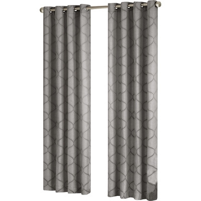 Amara Window Single Curtain Panel-95"-Grey - Image 0