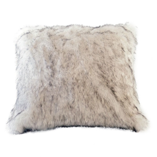 Arctic Fox Faux Fur Pillow Cover-16" x 16" -Multi-Colored-Without Insert - Image 0