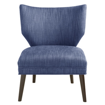 Adley Retro Wing Back Side Chair - Blue, Espresso - Image 0