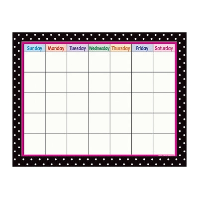 Black Polka Dots Calendar - Image 0