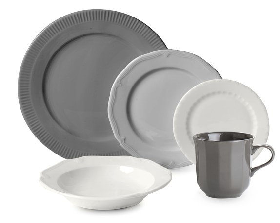 Eclectique Dinnerware Place Setting, Grey-5-Piece - Image 0
