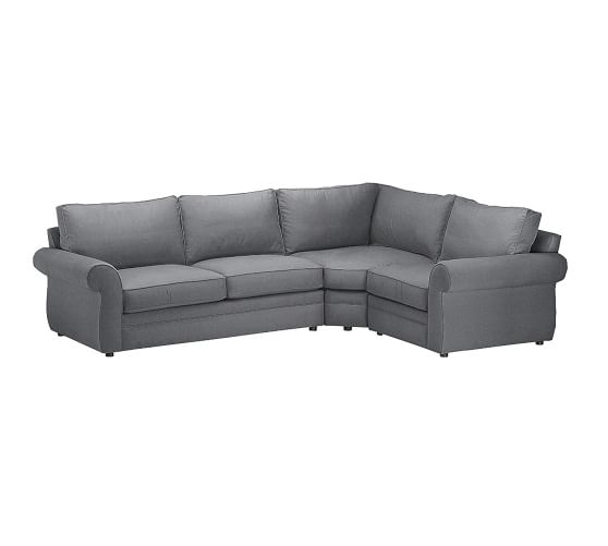 Pearce Upholstered Left Arm 3-Piece Sectional with Wedge - Gunmetal Gray - Image 0