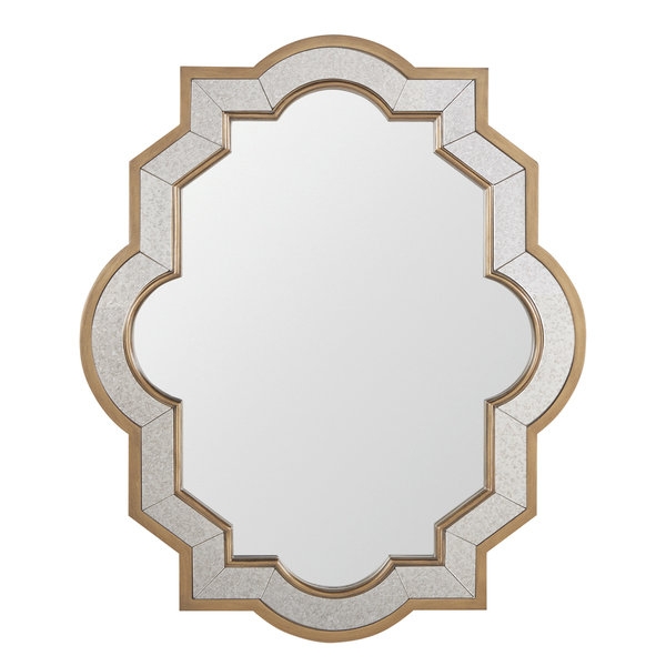Paisley Oval Quatrefoil Frame Accent Wall Mirror - Image 0