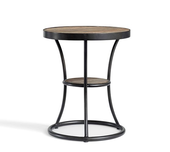 Bartlett Reclaimed Wood Metal Side Table - Image 1