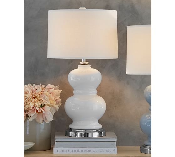 Alexis Ceramic Bedside Lamp Base - White - Image 0
