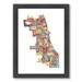 Chicago Textual Art- 24" H x 18" W - Framed - Image 0