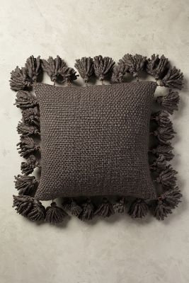 Knitted Tassel Pillow - 18" x 18" - with insert - Image 0